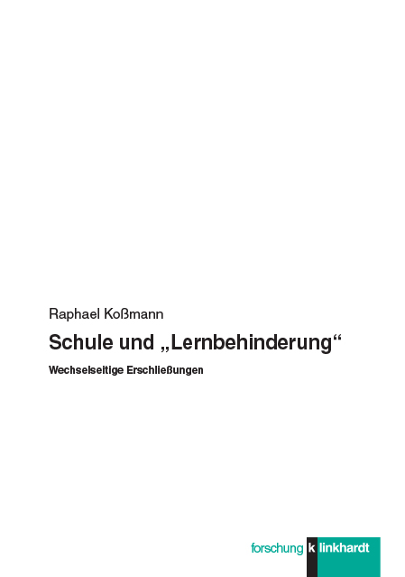 Cover-Abbildung des Buches 'Schule und „Lernbehinderung“'