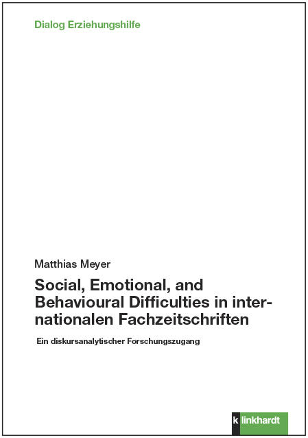 Cover-Abbildung des Buches 'Social, Emotional, and Behavioural Difficulties in internationalen Fachzeitschriften'